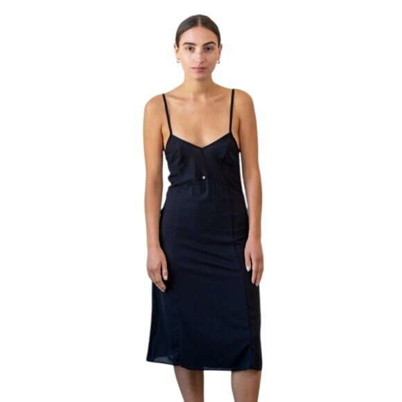 Botanica Vetiver Slip Dress in Black Silk - Picture 3 of 6